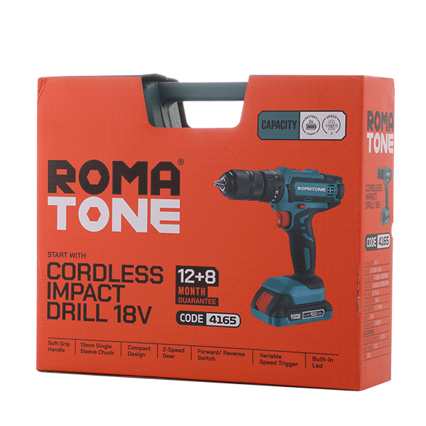 4165 - CORDLESS DRILL -5 دریل پیچگوشتی شارژی 13 میلیمتری 18 ولت - کد 4165