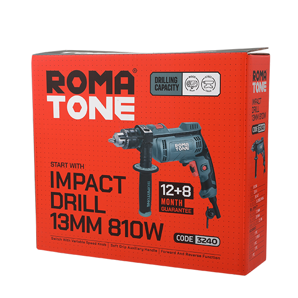 دریل چکشی 13 میلیمتر چکشی با توان 810 وات - کد 3240
